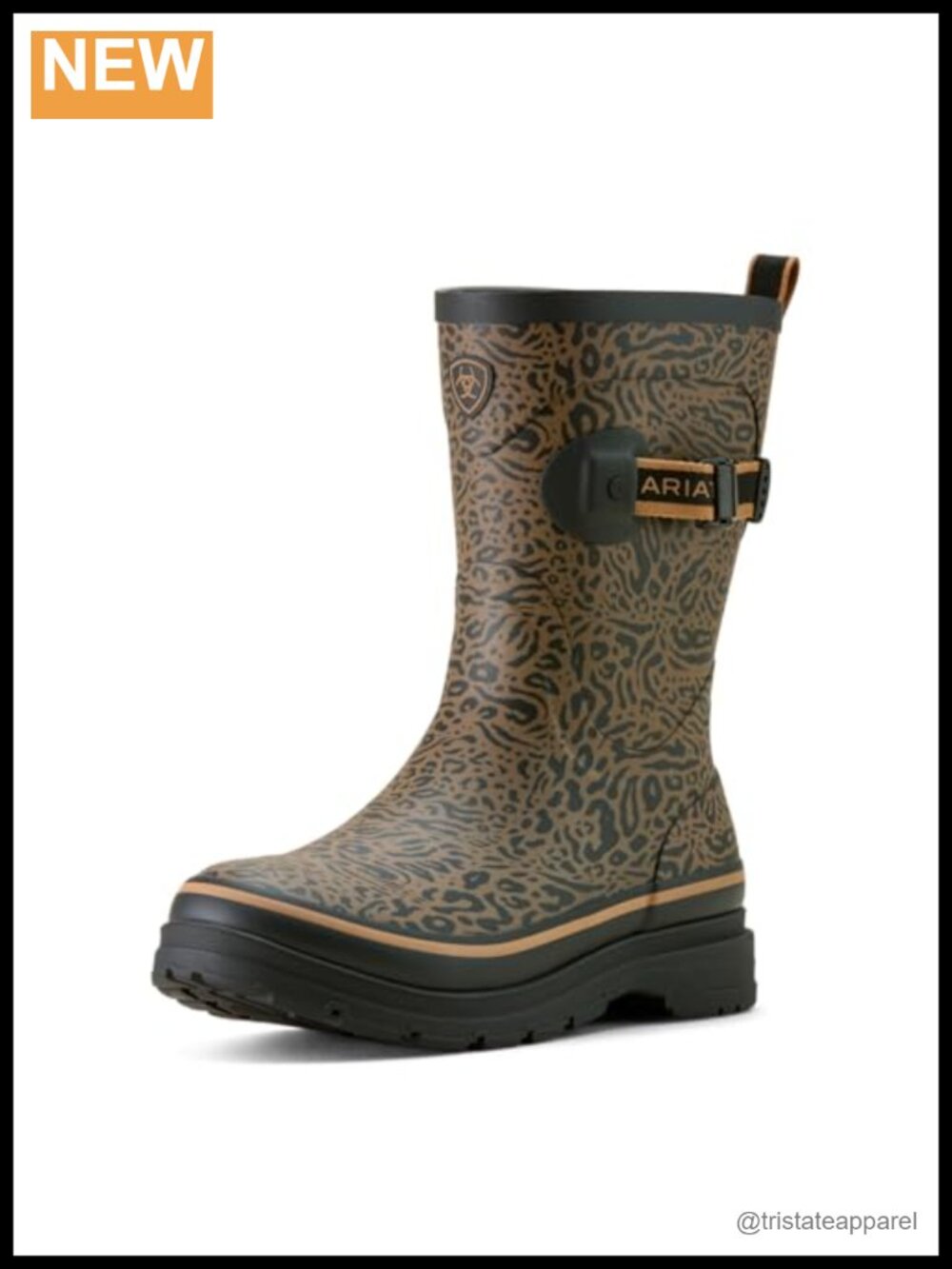 Ariat Women's Kelmarsh Mid Rubber Rain Boots Waterproof Ocelot Print